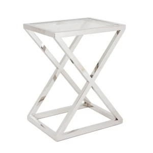 Приставной столик стеклянный с опорой хром Nico PUSHA PUSHA 062858 Прозрачный;хром