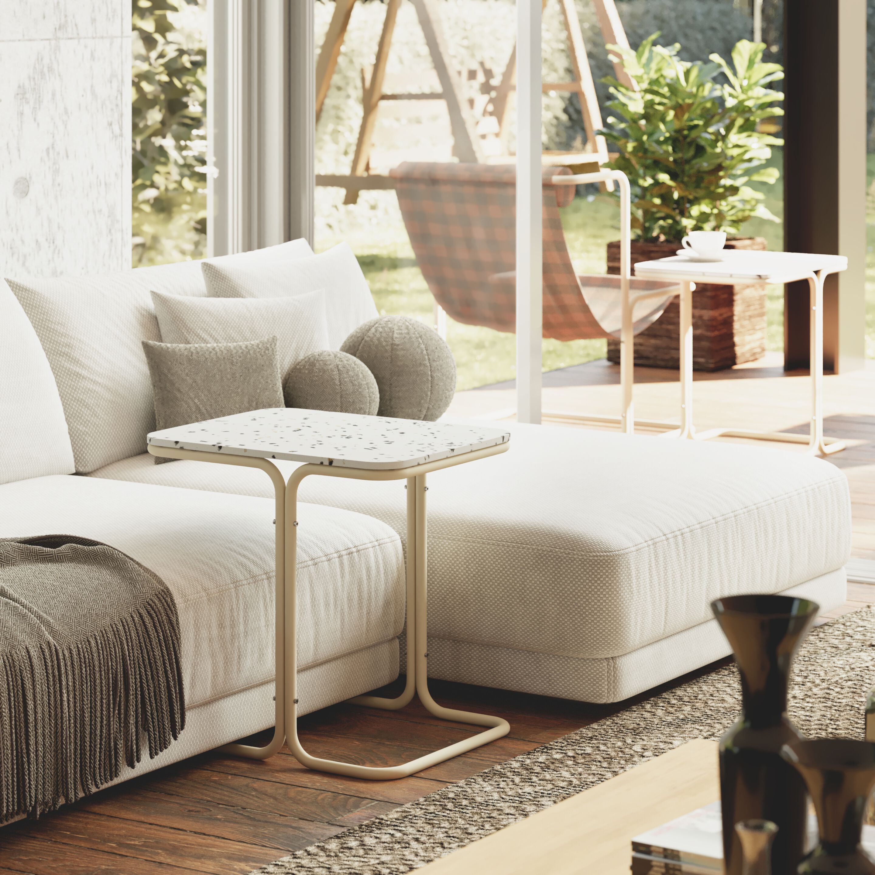 Журнальный столик из нержавеющей стали и переработанного пластика Joyf ЛИТО ARCH-00079291 - Вид №4