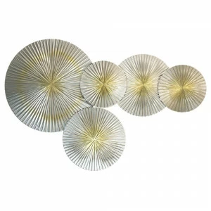 Панно декоративное настенное из дерева 130х85 см золото с серебром Shandi EVENHOME  00-3878823 Белый;золото;серебро