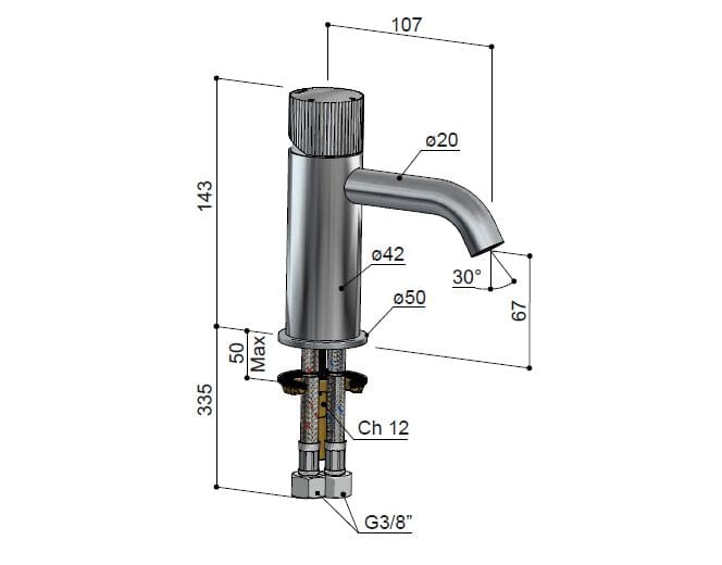 Смеситель для раковины из латуни Hotbath Guy ARCH-00129720 - Вид №2