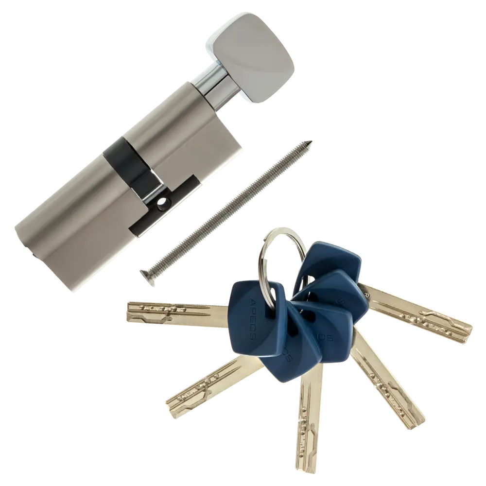 Цилиндр Apecs Premier XR-80(35C/45)-C15-NI, 35x45 мм, ключ/вертушка, цвет никель ЦИЛИНДР APECSXR-80(35C/45)-C15-NI КЛ-ВЕР STLM-2015557 - Вид №1