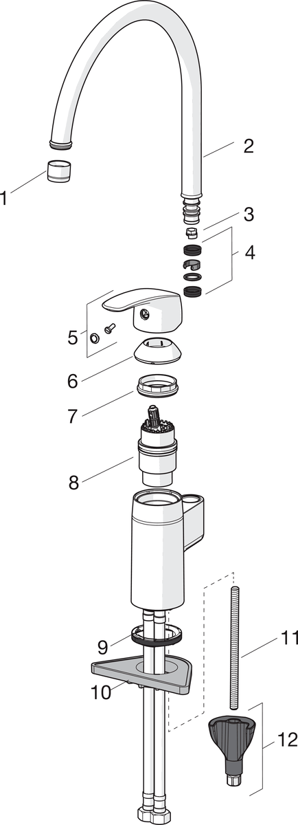 Oras 1038 Смеситель для кухни 1038 Safira Хром  - Вид №4