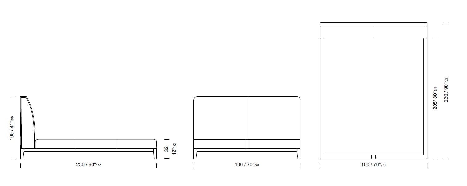 Двуспальная кровать из ткани с мягким изголовьем Borzalino Greg ARCH-00039184 - Вид №7