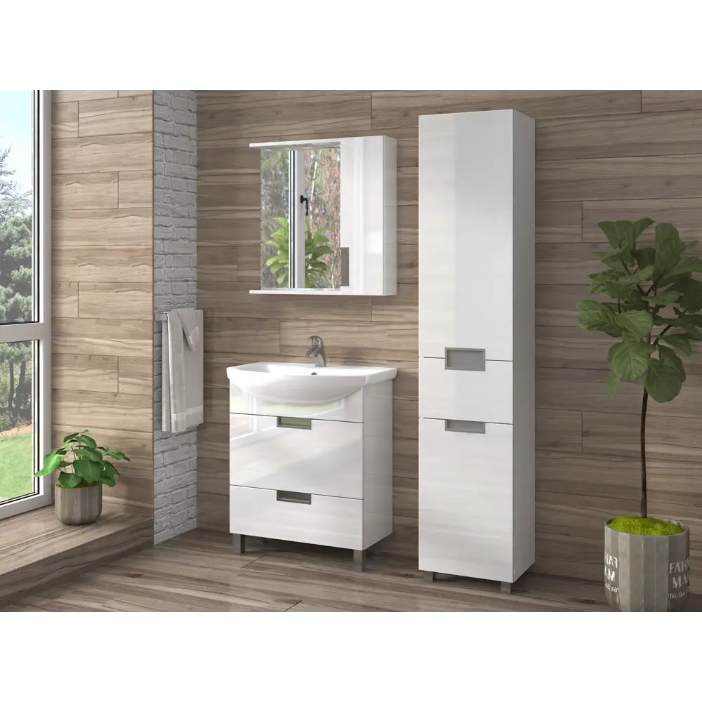 Шкаф для ванной зеркальный подвесной Vigo Венто 60x70 см цвет белый STLM-2112640 - Вид №9