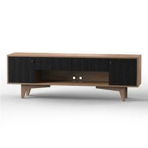 Тумба под ТВ Telly, темная, рисунок елка