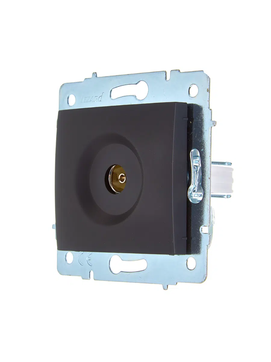 ASTI Розетка ТВ оконечная чёрный бархат механизм LEZARD 7081-4288-130 - Вид №2