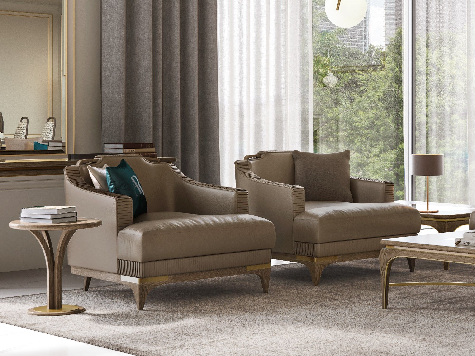 Кожаное кресло с подлокотниками A.R. Arredamenti ARCH-00038996 - Вид №2