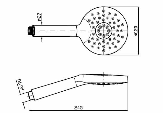 ABS ручной душ с 3 струями Zucchetti Z94740 ARCH-00078259 - Вид №2