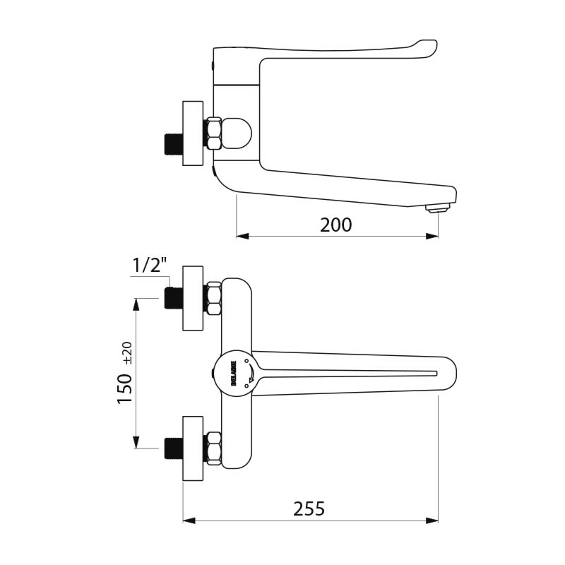 2641S Механический смеситель для раковины с последовательным открытием DELABIE  - Вид №1