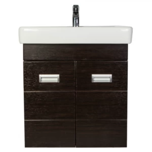 Тумба подвесная Таис-М 60 см с прямоугольной раковиной 60 см, цвет: венге Хром