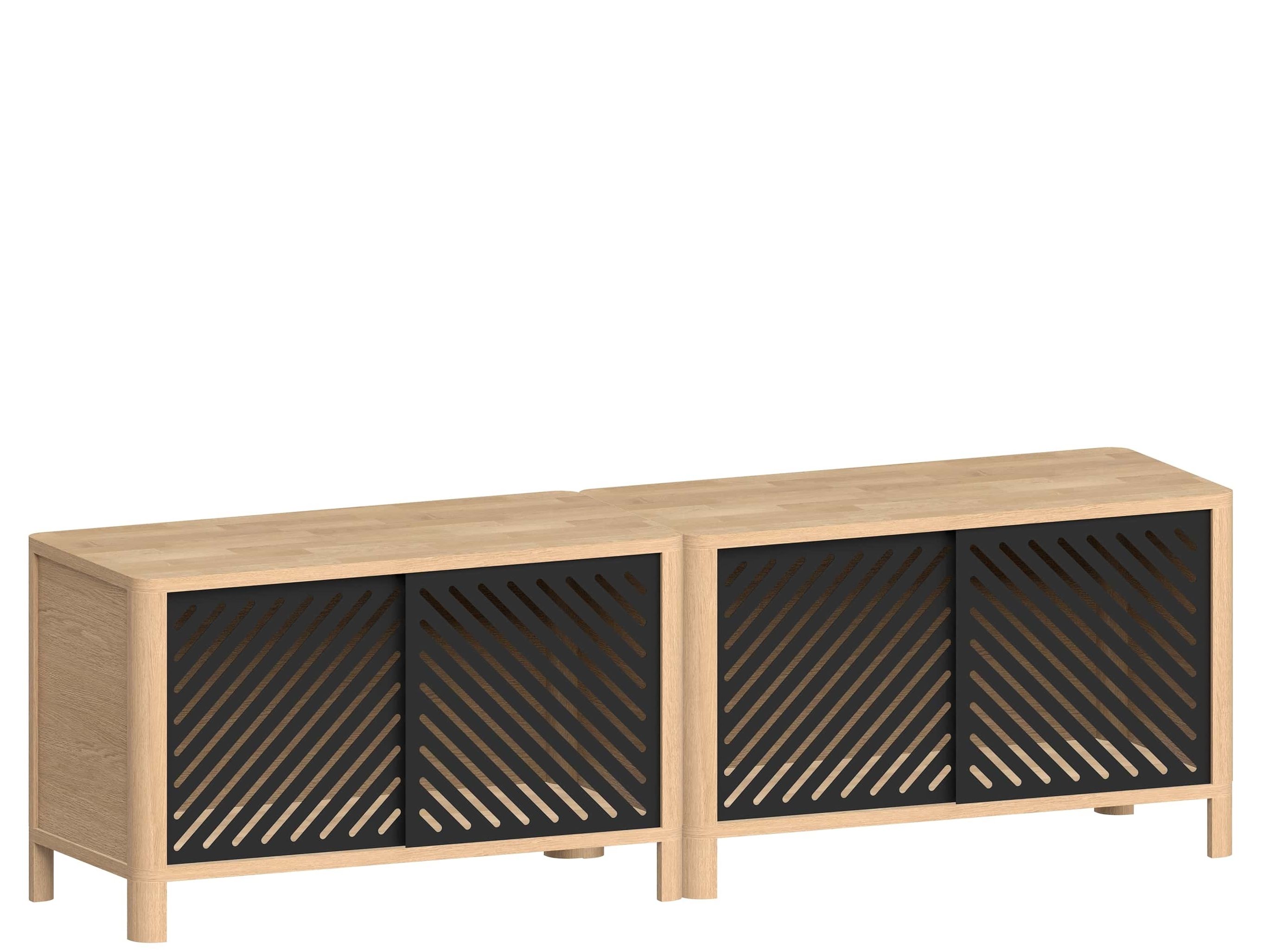 Секционный шкаф для телевизора из массива дерева с раздвижными дверями Woodendot Cloe ARCH-00009665 - Вид №3