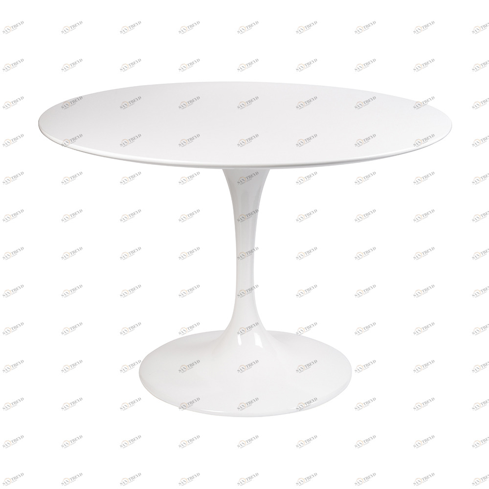 Обеденный стол круглый белый глянцевый 100 см Eero Saarinen Style Tulip Table SOHO DESIGN TULIP 131562 Белый