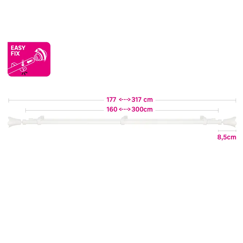 INSPIRE Двухрядный карниз Florus для портьер и тюля 160-300 см 84407284 STLM-0049468 - Вид №3