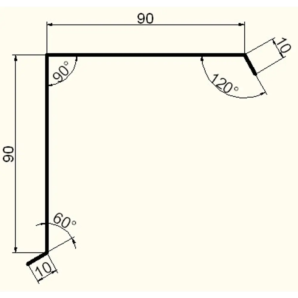 Планка торцевая 90x90x2000 мм 0.4 мм RAL 7024 темно-серый ВЕГА STLM-2087495 - Вид №1