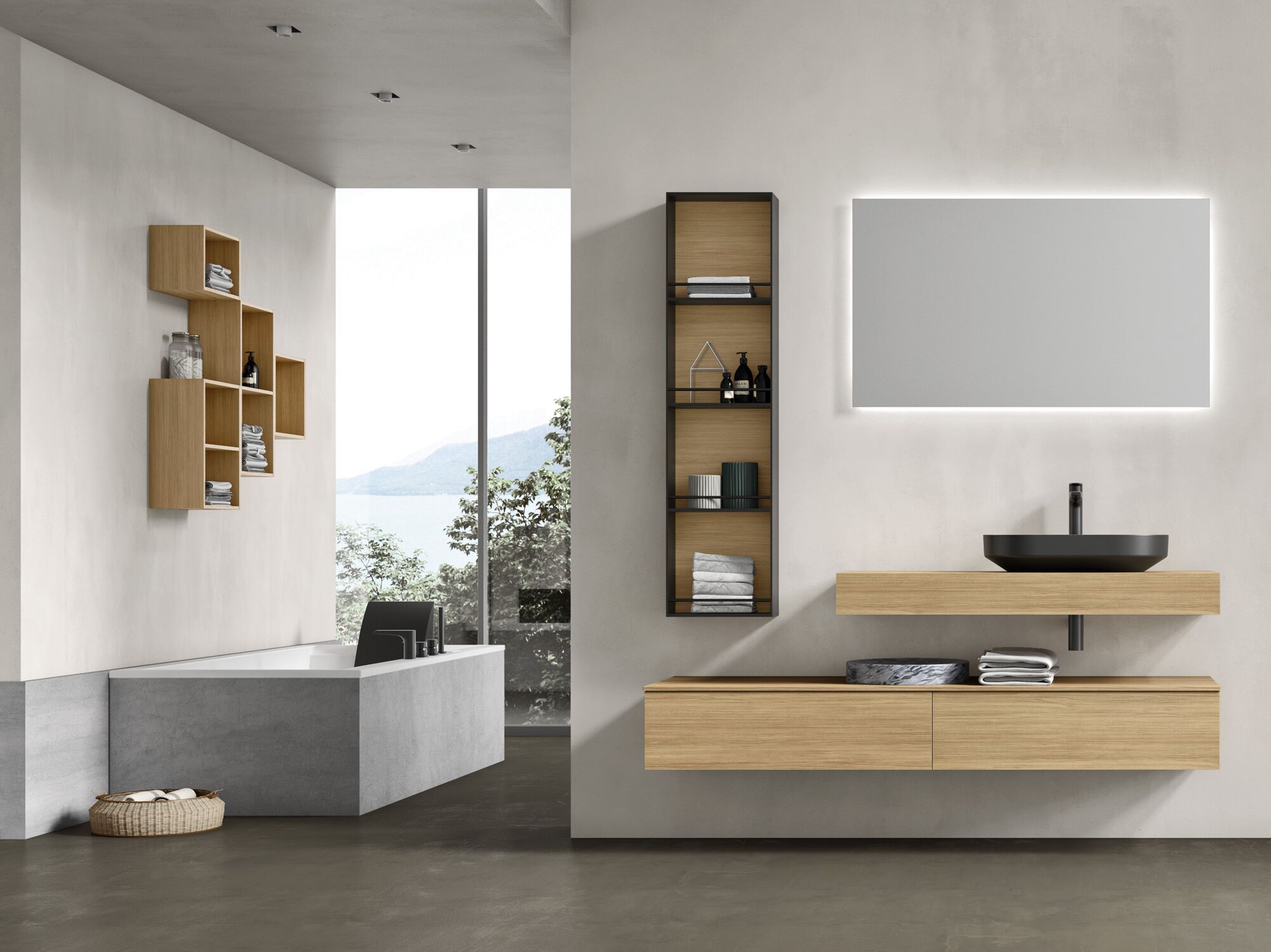 Подвесной шкаф для умывальника с выдвижными ящиками Gruppo Geromin Change ARCH-00058245