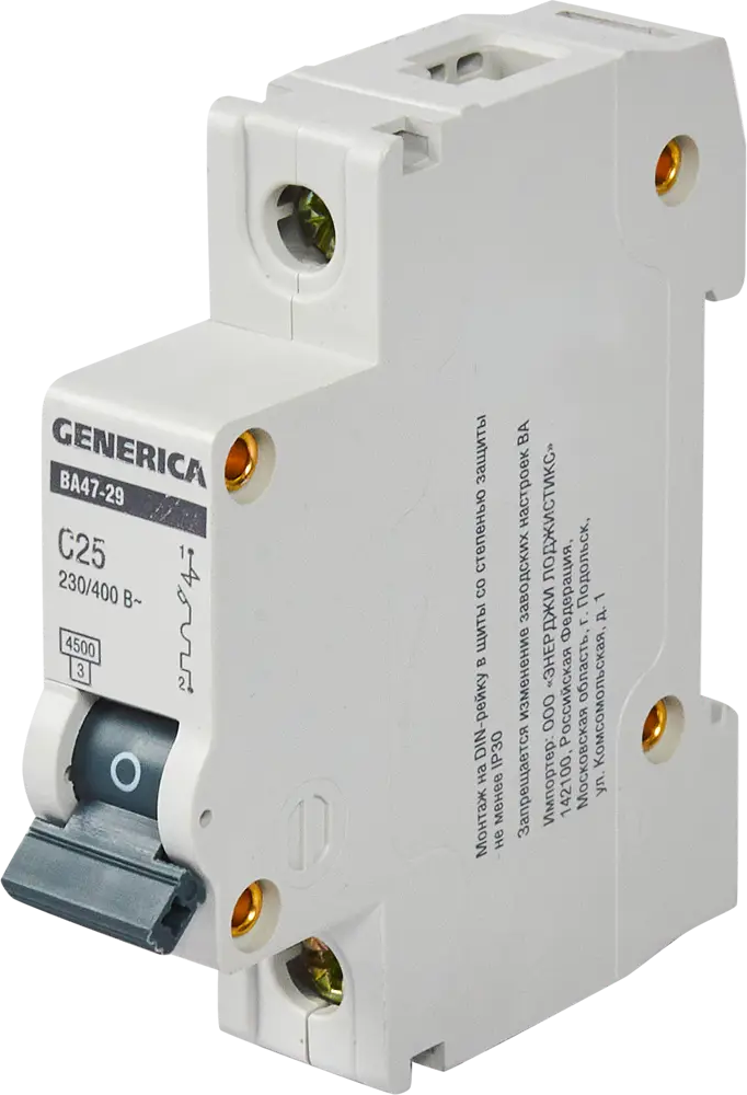 Автоматический выключатель Generica ВА47-29 25А для надежной защиты сети 84798298
