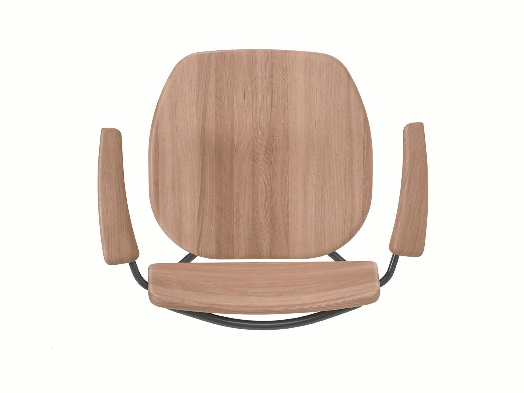 Штабелируемое кресло из нержавеющей стали и дерева с подлокотниками BassamFellows труба ARCH-00140786 - Вид №5