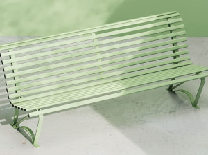 Металлическая скамья со спинкой