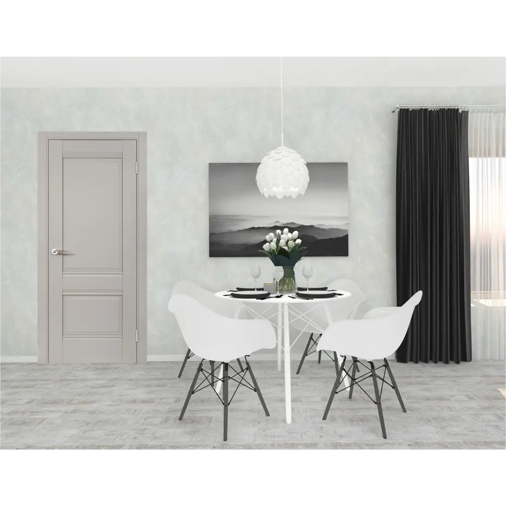 Комплект двери Классико-42 глухая 90x200 см Hardflex серый с добором 150 мм 89430304 STLM-2134543 PORTIKA  - Вид №1