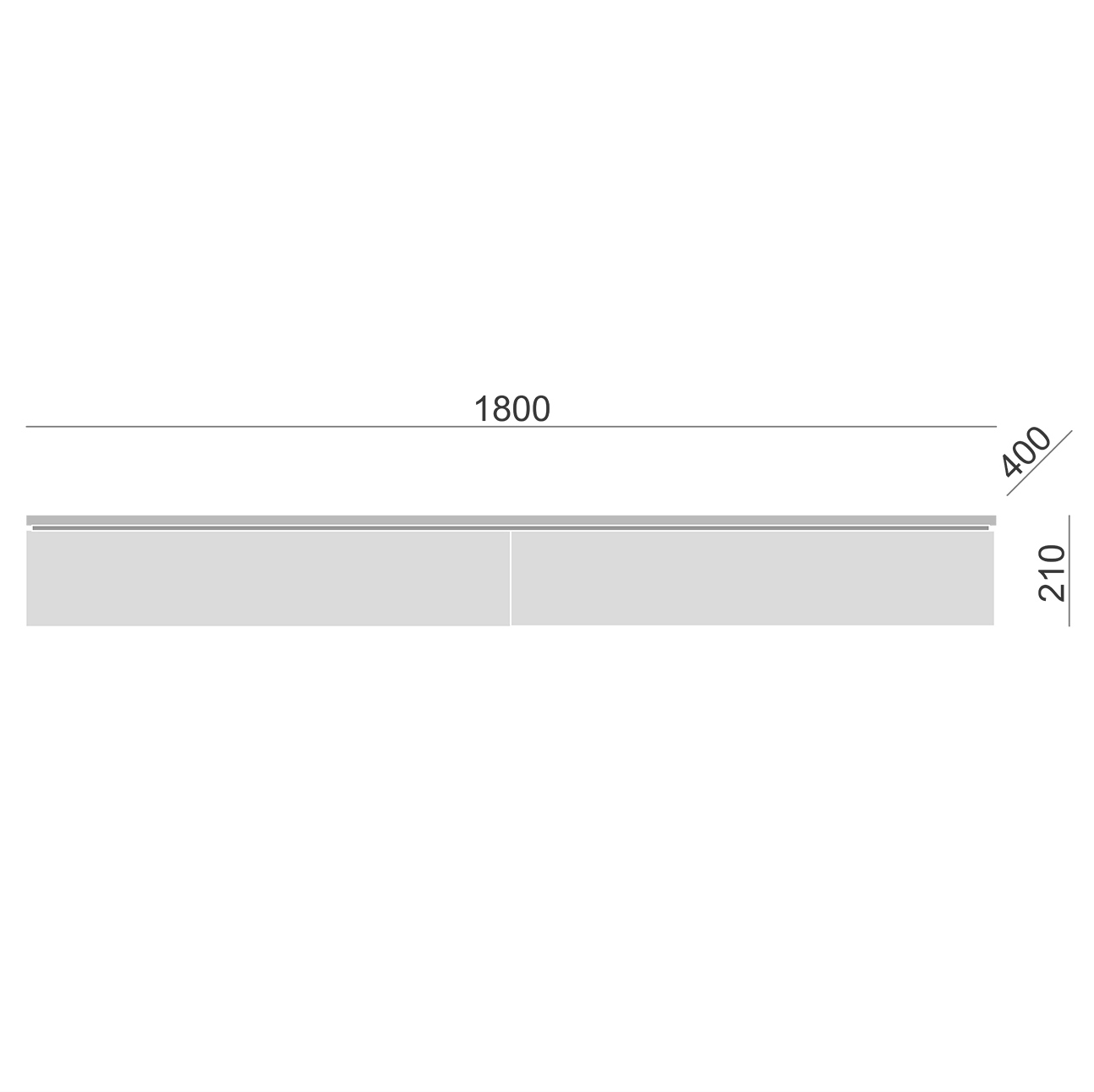 Тумба под телевизор с ящиками серо-бежевая 180 см Low BRAGIN DESIGN  00-3879360 Бежевый;серый  - Вид №2