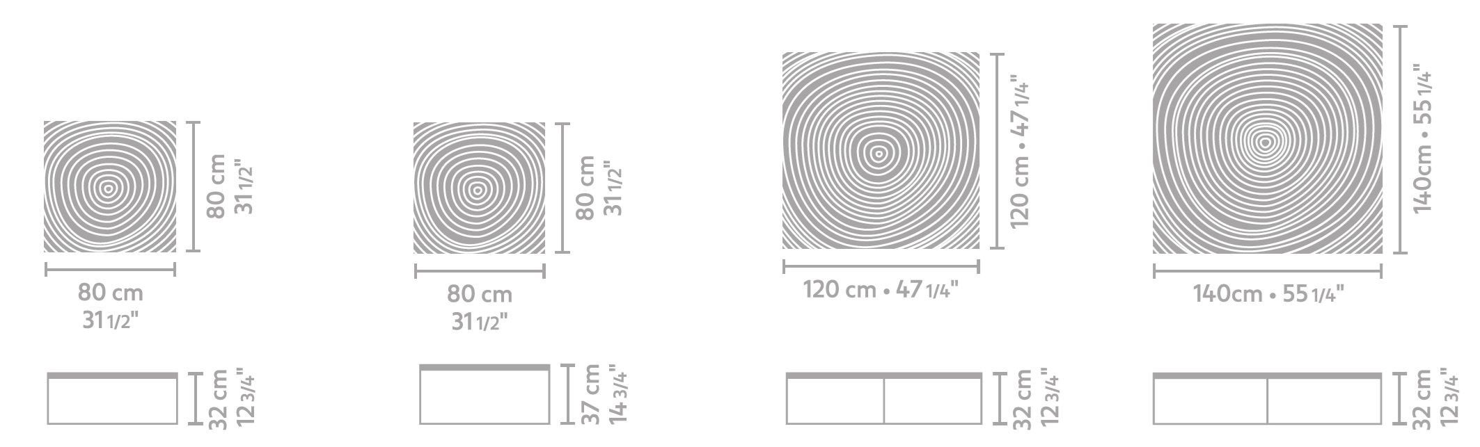 Стальной и деревянный квадратный журнальный столик Linteloo LOG ARCH-00122297 - Вид №3