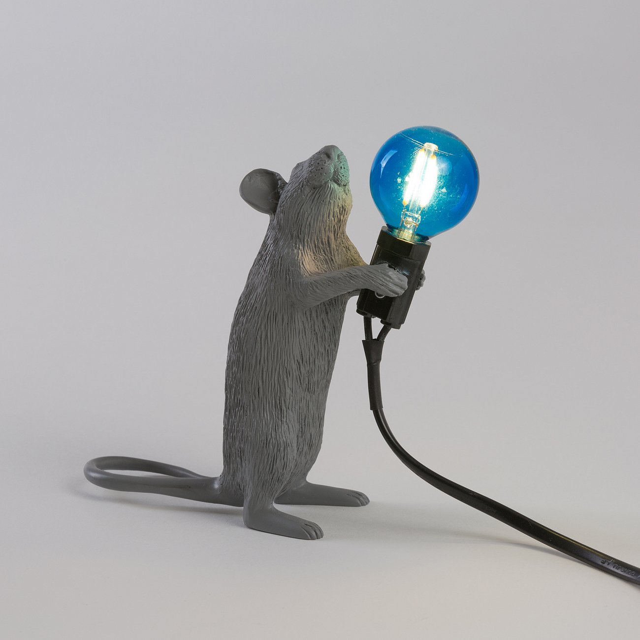 Настольная лампа 14,5х6 серая Mouse Lamp Grey Step 14938 SELETTI ЖИВОТНЫЕ, МЫШЬ 00-3882469 Серый;синий  - Вид №2