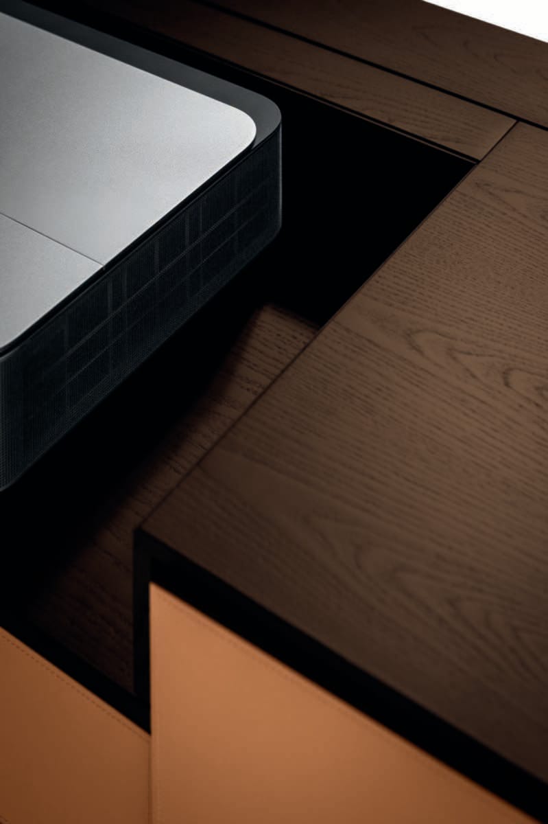 Кожаный шкаф для телевизора с ящиками Poltrona Frau коллекция-мебель и аксессуары ARCH-00003150 - Вид №6