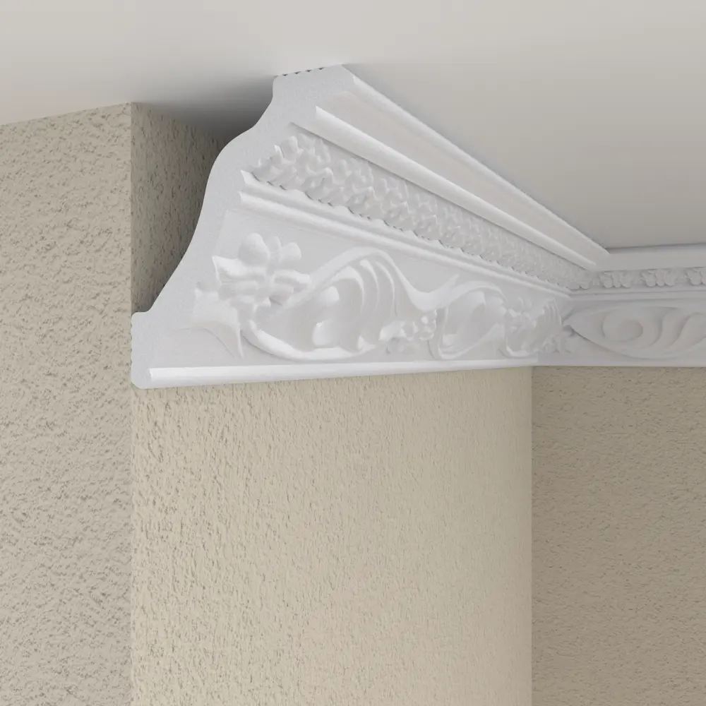 Плинтус потолочный полистирол Format 09007 KD белый 61x70x2000 мм STLM-2122960