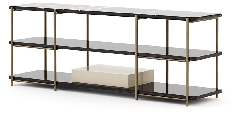 Stylish Club Прямоугольная консоль с бронзовыми и мраморными полками Her Scf.he05 - Вид №1