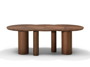 Деревянный овальный стол