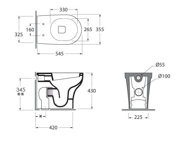 Напольный керамический туалет In Stock Azzurra Ceramica ARCH-00129471 - Вид №2