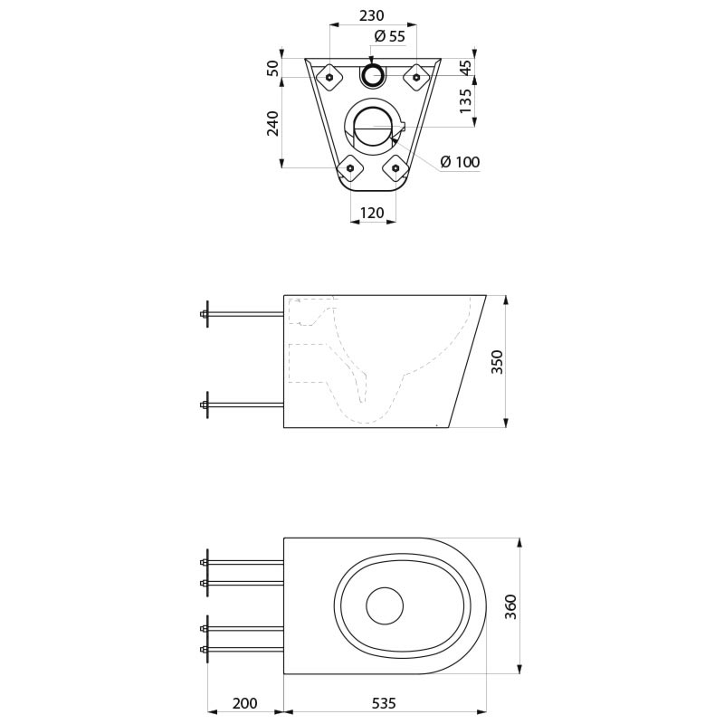 160310 Унитаз подвесной S21 S TC DELABIE  - Вид №1