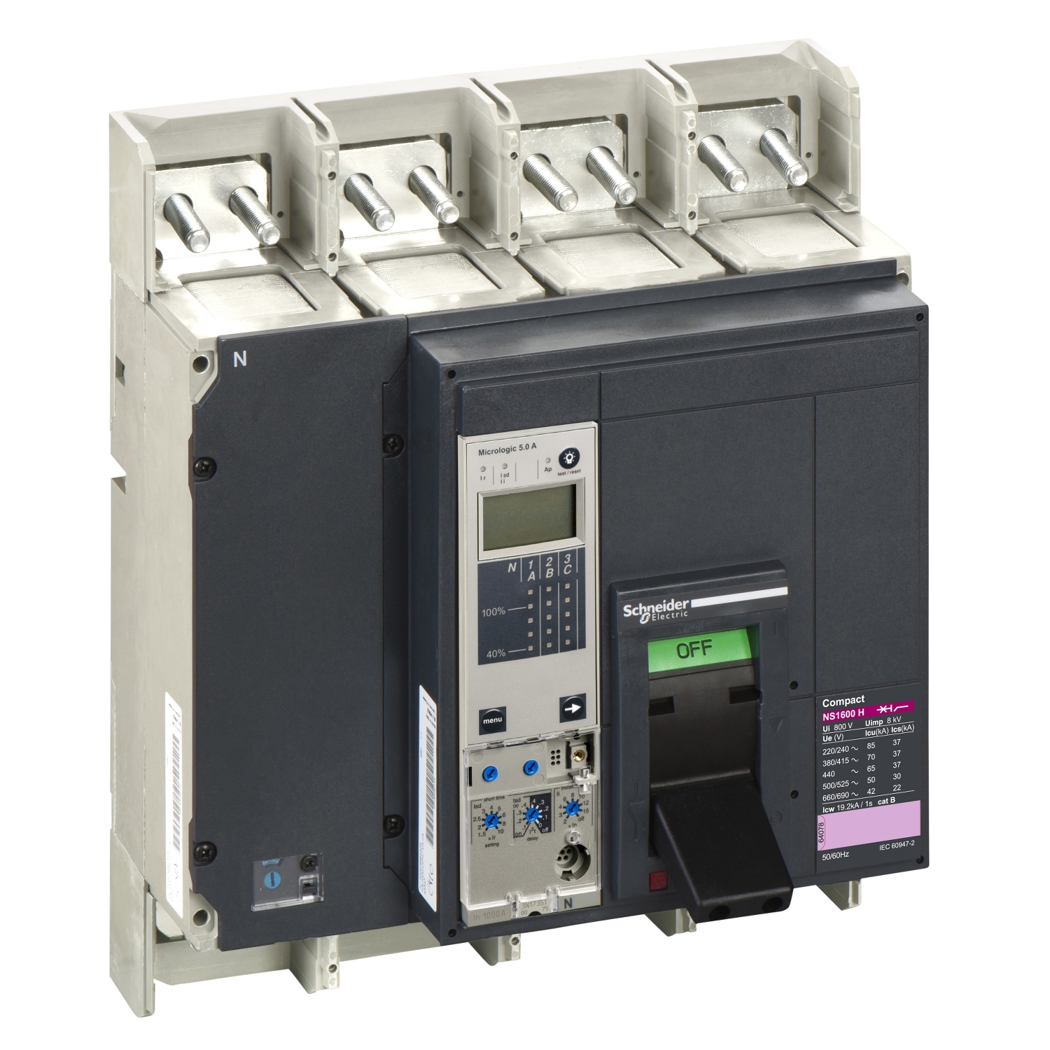 34439 Силовой автомат NS 1600, Micrologic 5.0 E, 70кА, 4P, 1600А Schneider Electric Compact 
