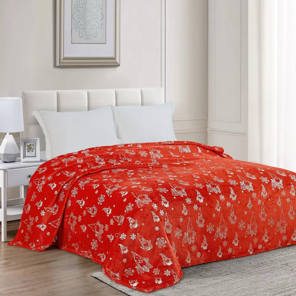 Плед Гномы 150x200 см велсофт цвет красный СТОЛИЦА ТЕКСТИЛЯ Новый год STLM-2114244 - Вид №4