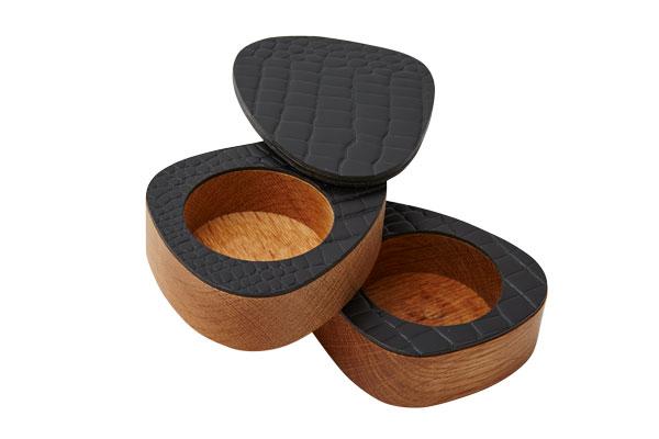 98715 CROCO black набор солонка/перечница фигурная 8х10х3см ;LIND DNA