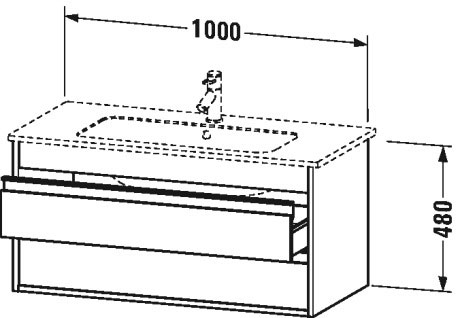 Тумбочка подвесная Ketho #KT6430 1000 x 475 мм Duravit KT643007575 - Вид №1