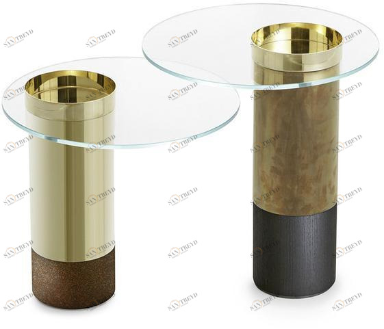 Gallotti&Radice Высокий стол из закаленного стекла и латуни Haumea sun-id-1471846