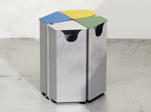 Корзина для мусора из листового металла для раздельного сбора