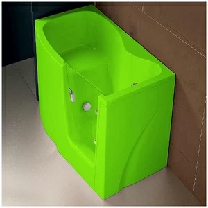 Ванна GRUPPO TREESSE GEN-Y V3411-SX-S угловая сидячая с дверью левосторонняя салатовая