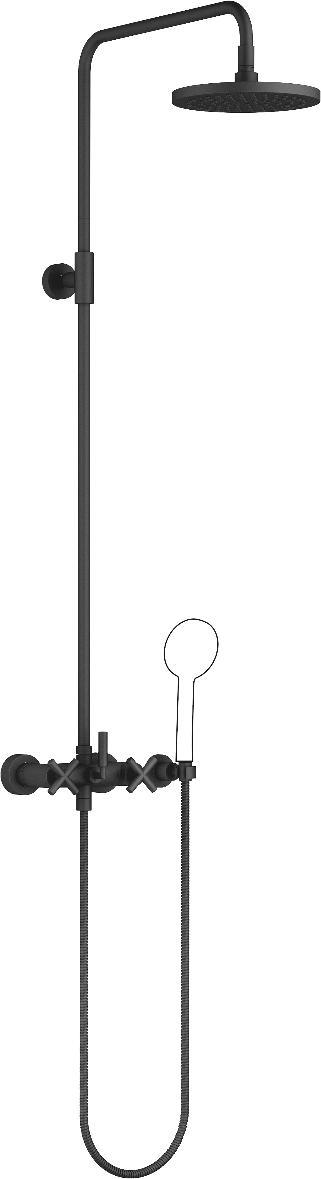 TARA Showerpipe без ручного душа FlowReduce 220 мм - матовый черный