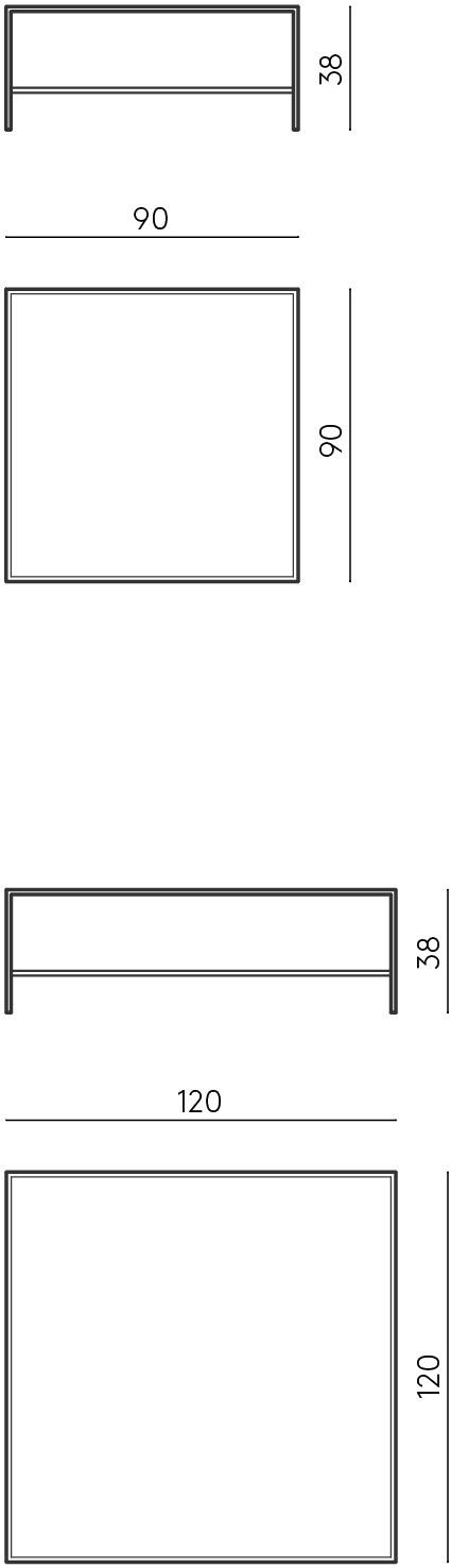 DE PADOVA Квадратный журнальный столик из стали и стекла sun-id-1365351 - Вид №3