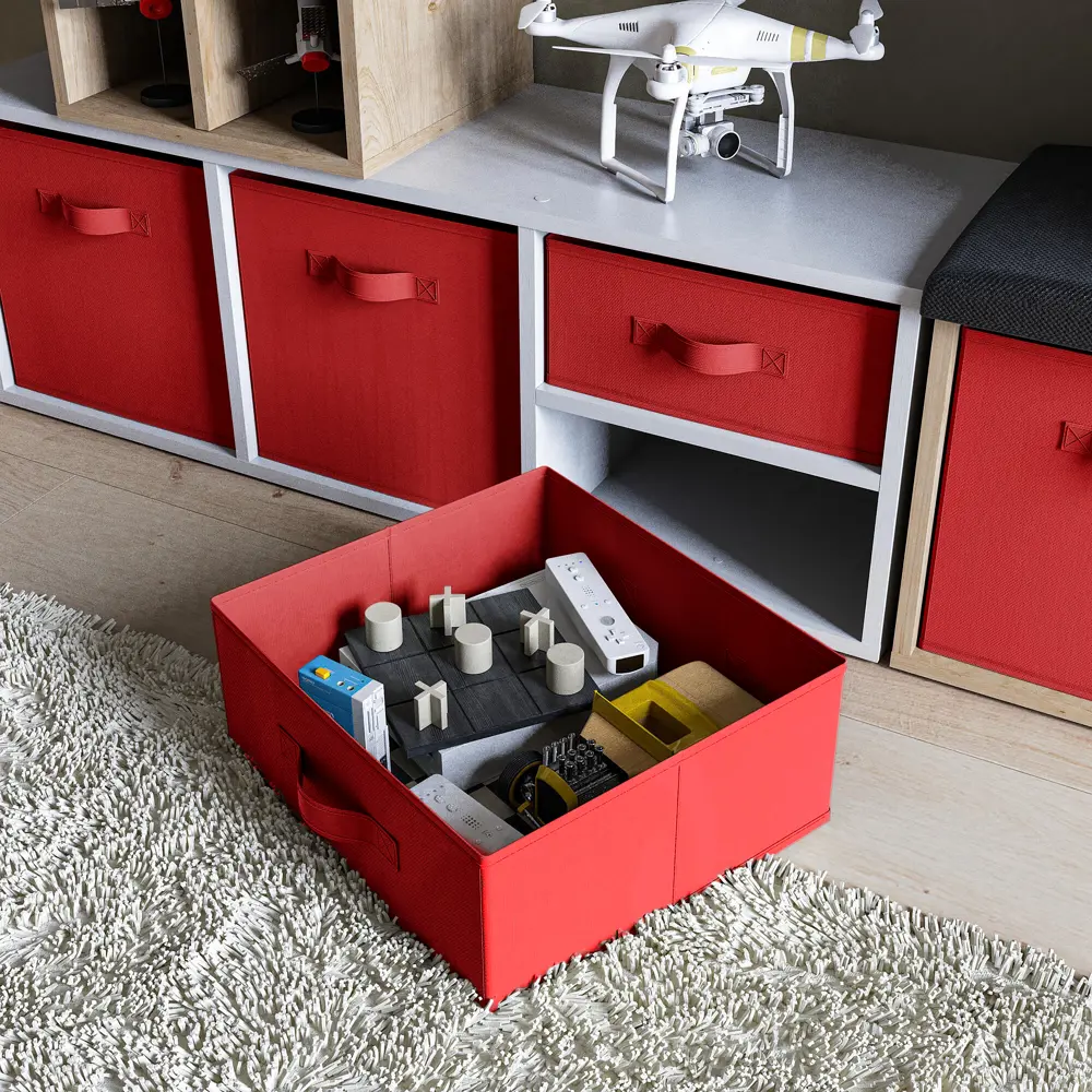 Короб Spaceo KUB Carmen 15x31x31 см 14.4 л полиэстер цвет красный STLM-2162041