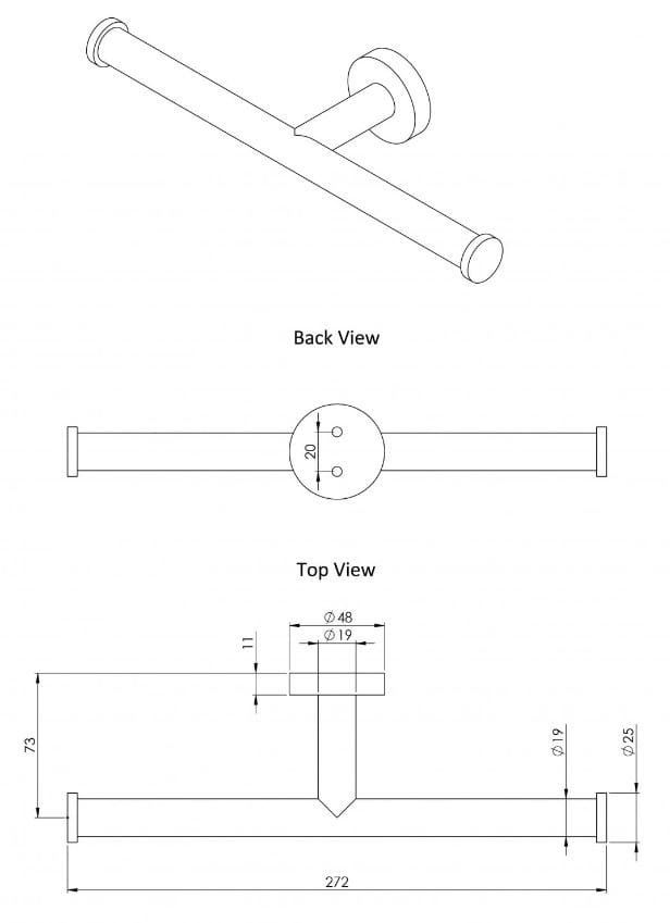 Нержавеющая сталь двойной держатель рулона LUSSO Urban ARCH-00137991 - Вид №1