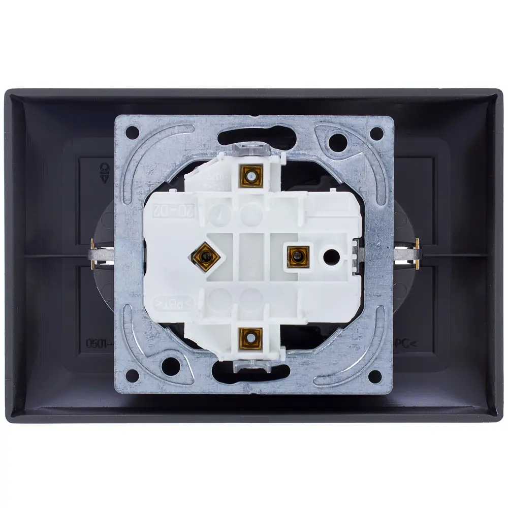 Розетка ABB BJB Basic 55 Шато 2 разъема с заземлением моноблок цвет чёрный STLM-2020638 - Вид №2