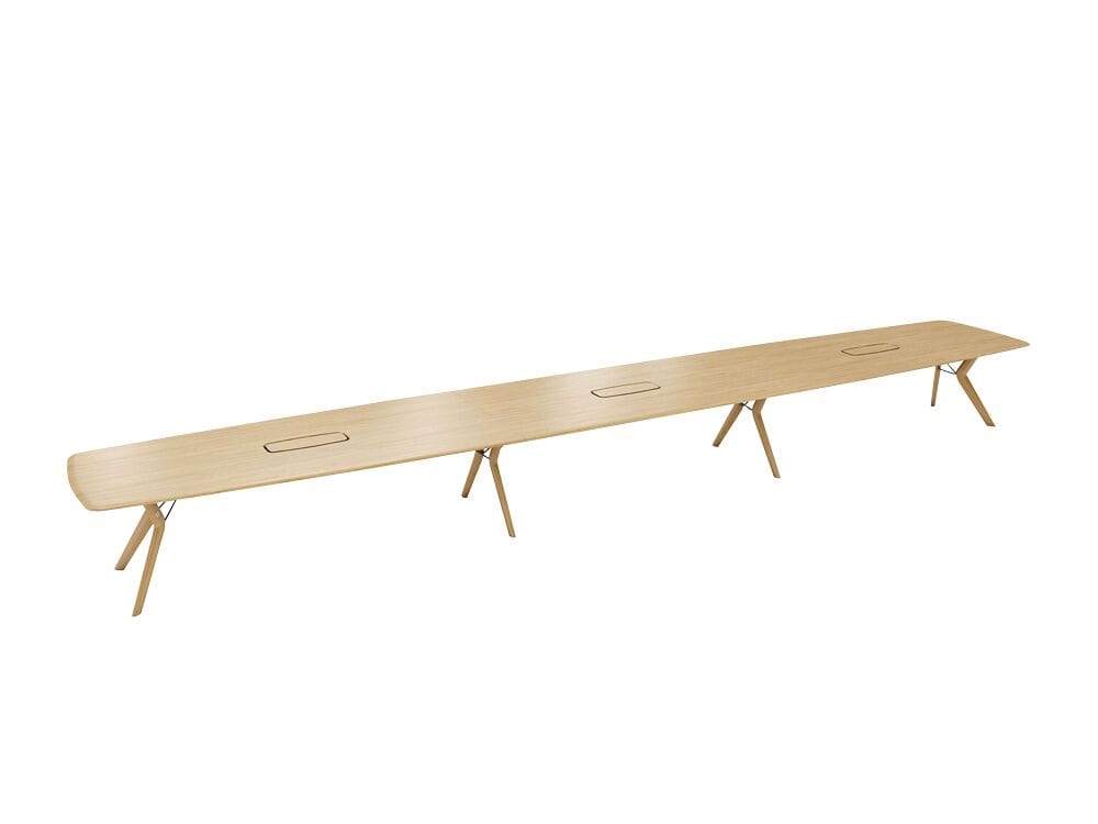 Деревянный прямоугольный стол для совещаний с системой люверсов Mobitec Trava ARCH-00002557 - Вид №2