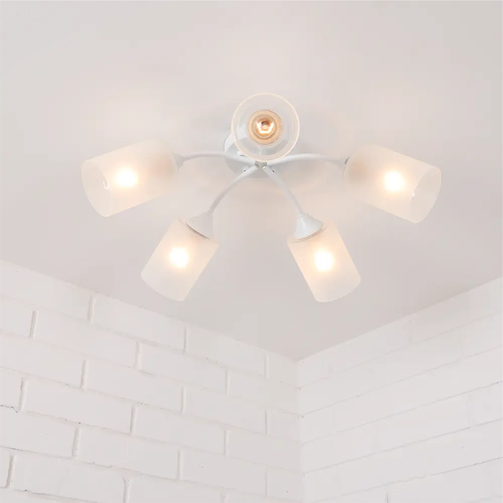 Люстра потолочная «Arido» 23700-5 5 ламп 15 м² цвет белый SCHAFFNER STLM-2044961 - Вид №3