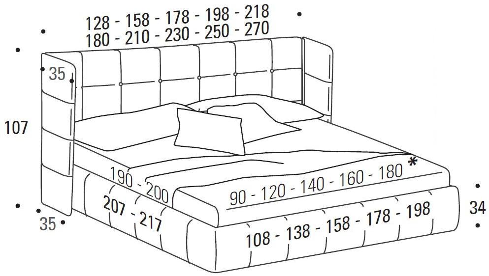 Felis Двуспальная кровать-контейнер из ткани с тафтинговым изголовьем Bedstories#2 sun-id-1425972 - Вид №5