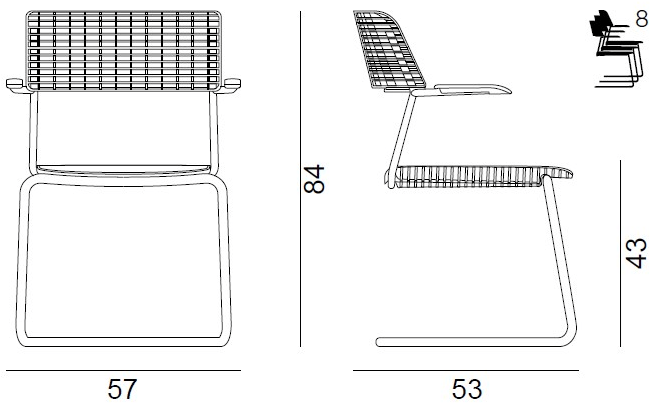 Quadrifoglio Консольный стул из полипропилена с подлокотниками sun-id-1378749 - Вид №4
