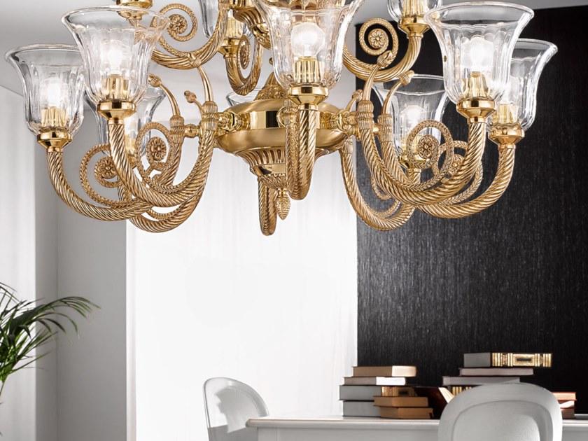 Possoni Illuminazione Французская золотая люстра с прозрачным хрусталем William 918/8+4 - Вид №1
