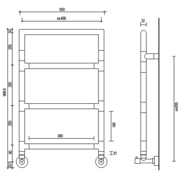 4-482/AQ полотенцесушитель  SERENO Collection  Margaroli Santreyd 22173 - Вид №2
